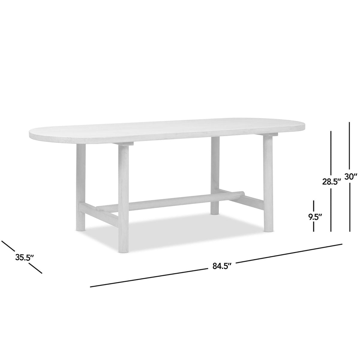 8-Seat Oval Dining Table with Reclaimed Pine - Natural