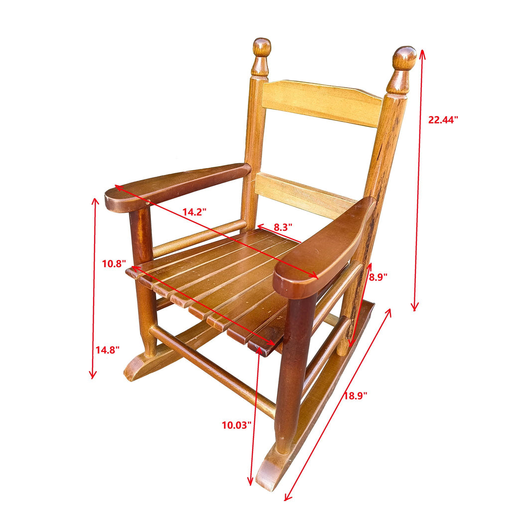 Children's Rocking Chair with Sturdy Populus Wood Frame - Multiple Colors