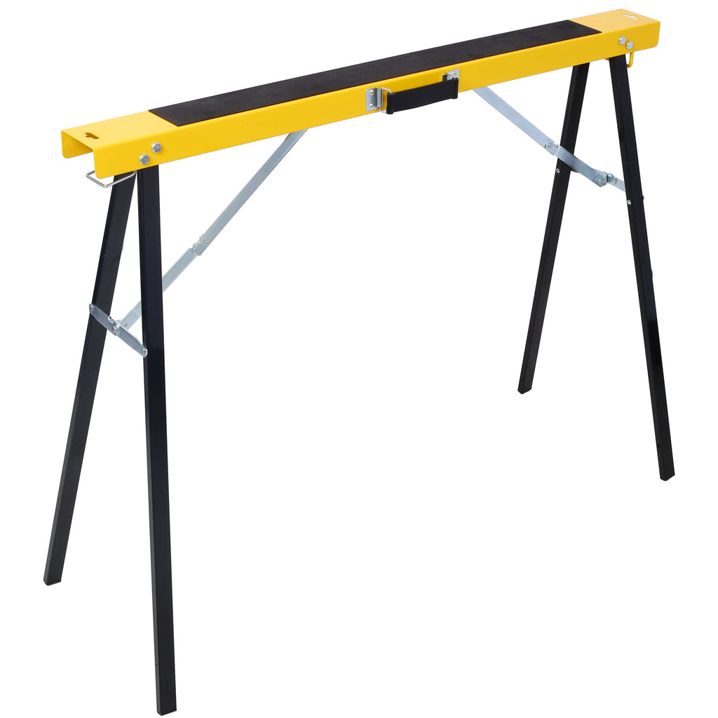 Folding Portable Saw Horses with Fast Open Legs - Yellow / Black