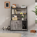 Large Cat Litter Box Enclosure with Shelf Storage - Grey
