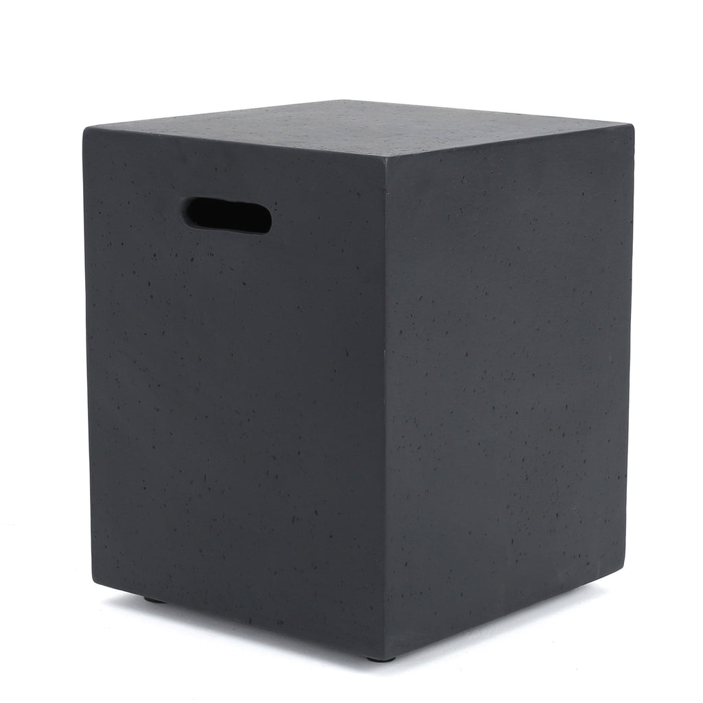 MGO Tank Holder Outdoor Side Table with Smooth Surface - Dark Grey