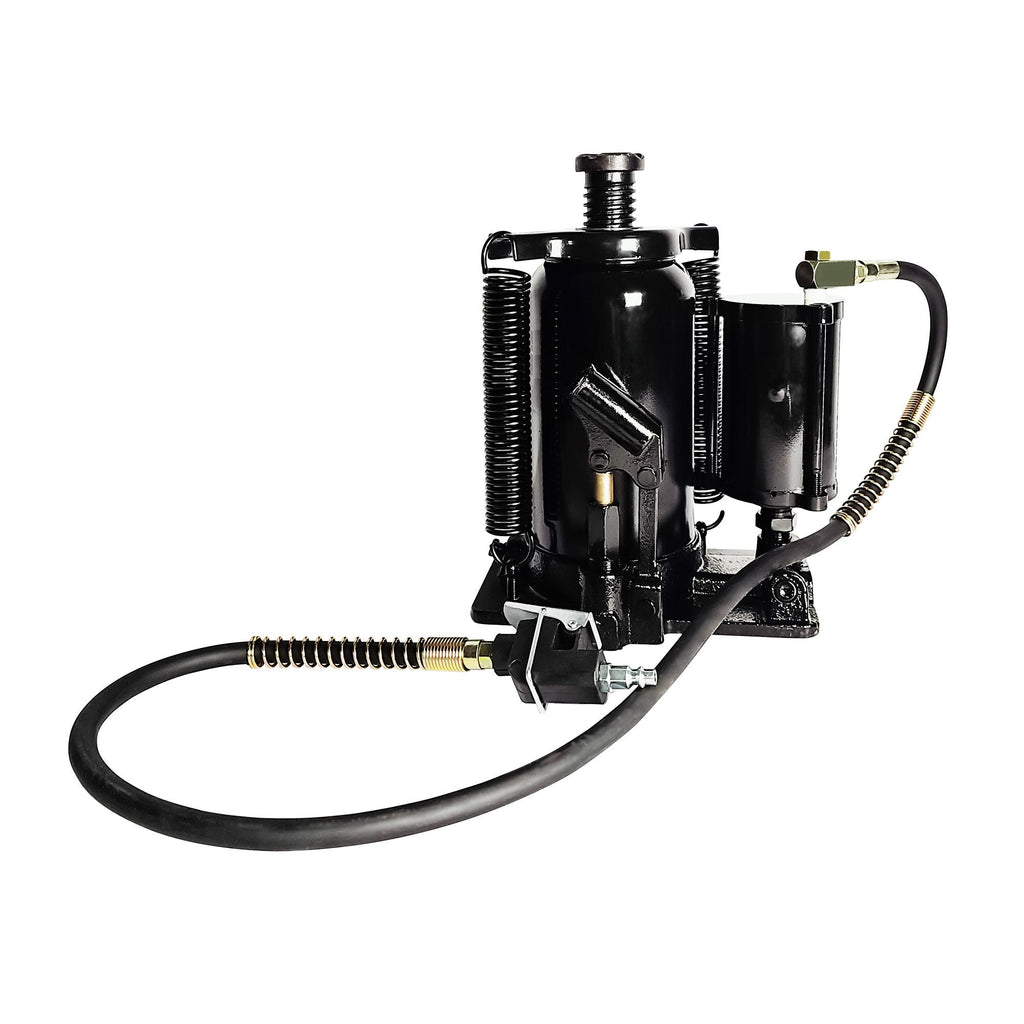 Air Hydraulic Bottle Jack with 20 Ton Capacity and Adjustable Lifting Range - Black