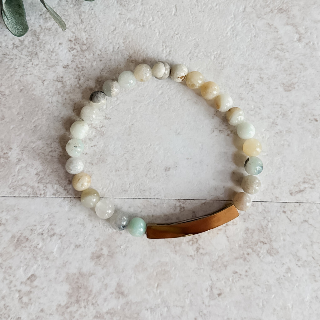 Go With The Flow Amazonite Beaded Bracelet | Mindfulness, Calming, Yoga Jewelry