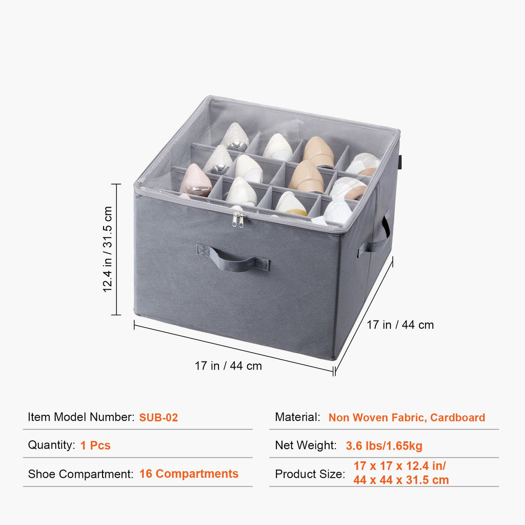 Under Bed Shoe Storage Organizer with Clear Window - Bedroom Storage