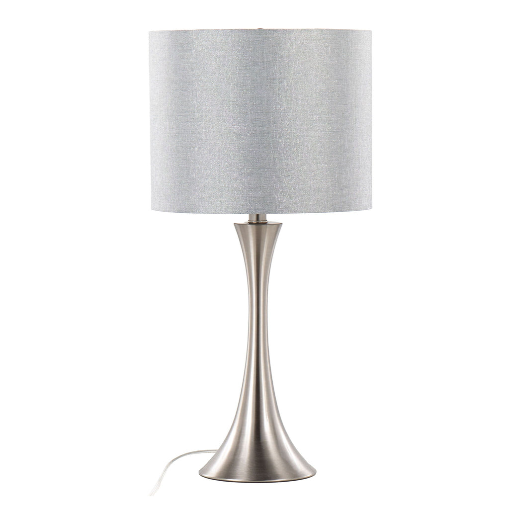 Contemporary Semi Gloss Table Lamp Set of 2 with Hourglass Design - Multiple Colors