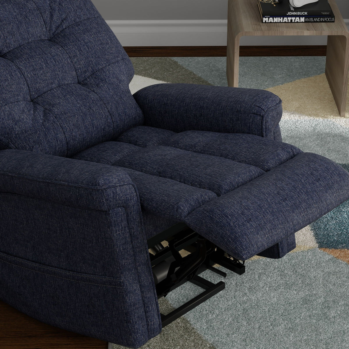 Velour Power Lift Chair with Lift Assist - Blue