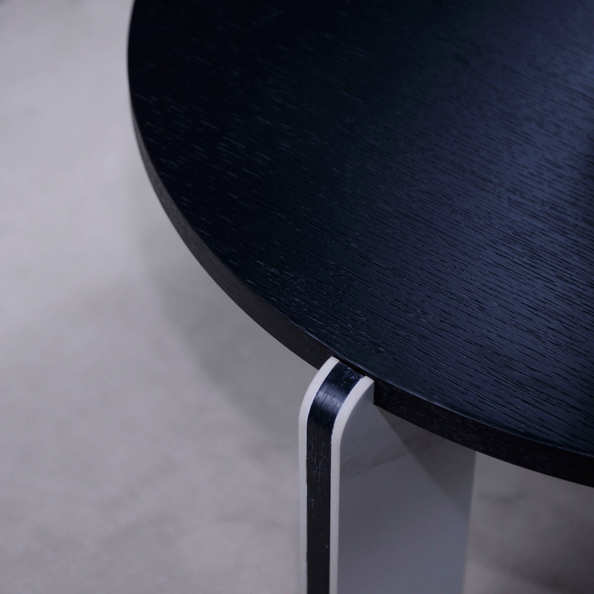 Round Coffee & End Table Set with Sintered Stone Legs - Black