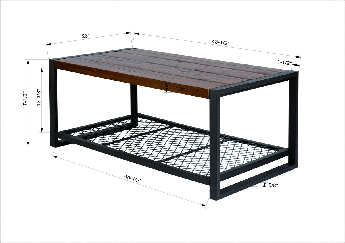 Console Coffee Table with Reclaimed Wood Finish - Natural