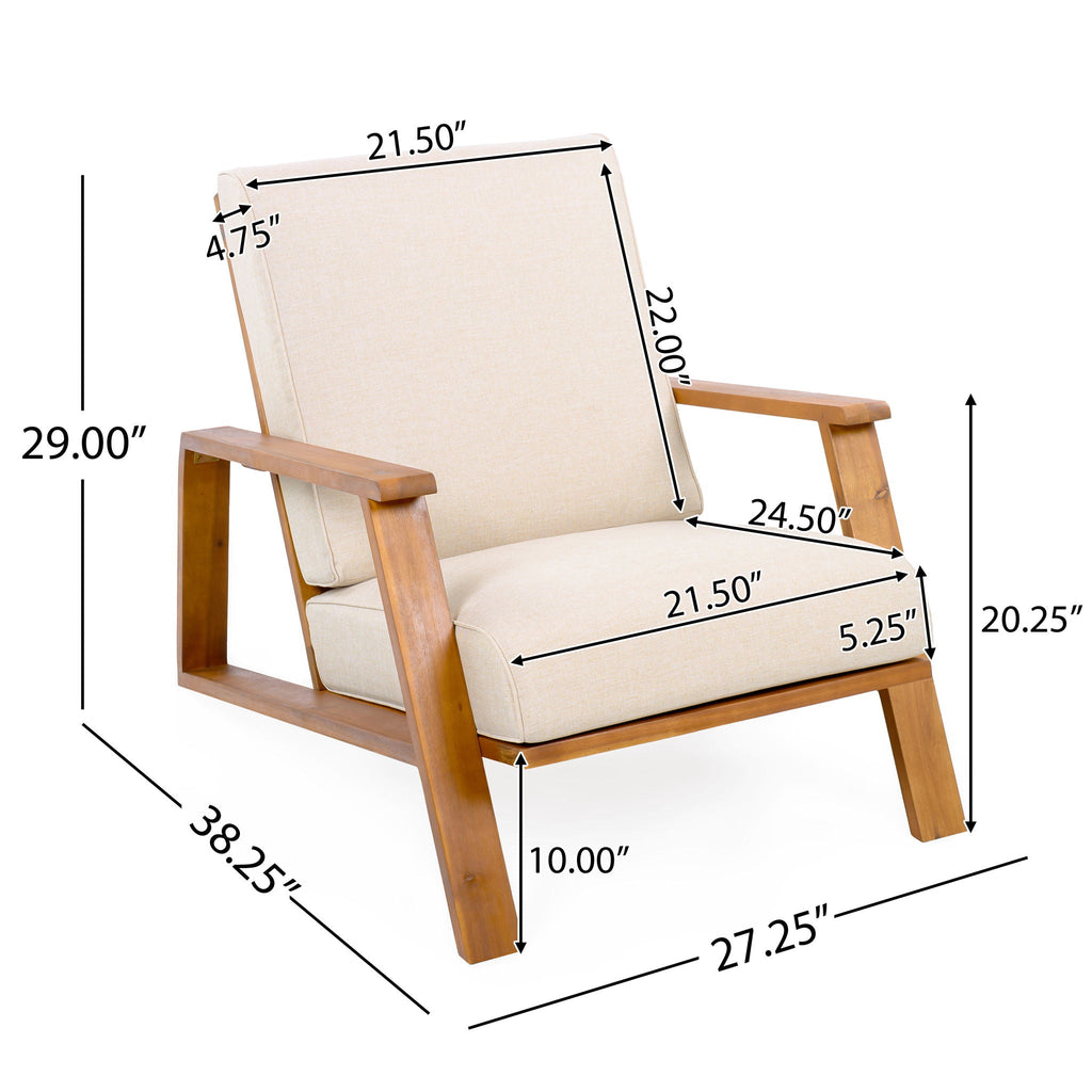 Outdoor Patio Lounge Chair Set of 2 with Cushions - White or Light Brown