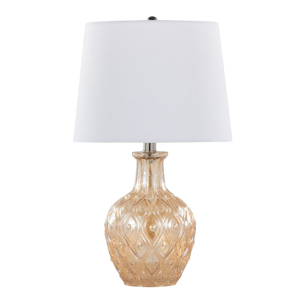 Beige Round Contemporary Lamp Set with Drum Shade - Set of 2
