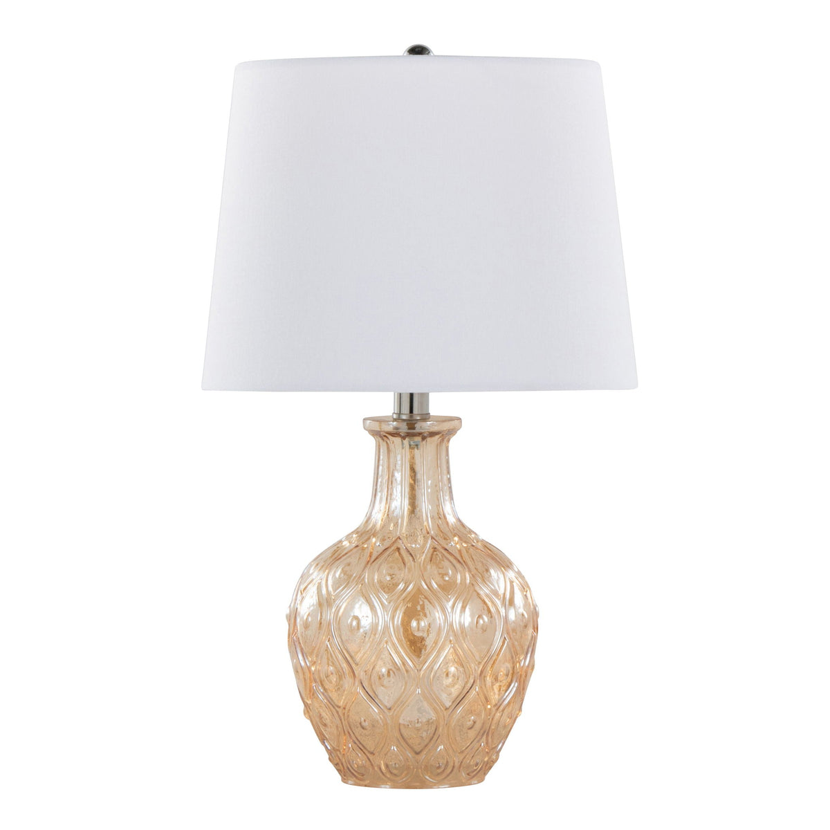 Beige Round Contemporary Lamp Set with Drum Shade - Set of 2