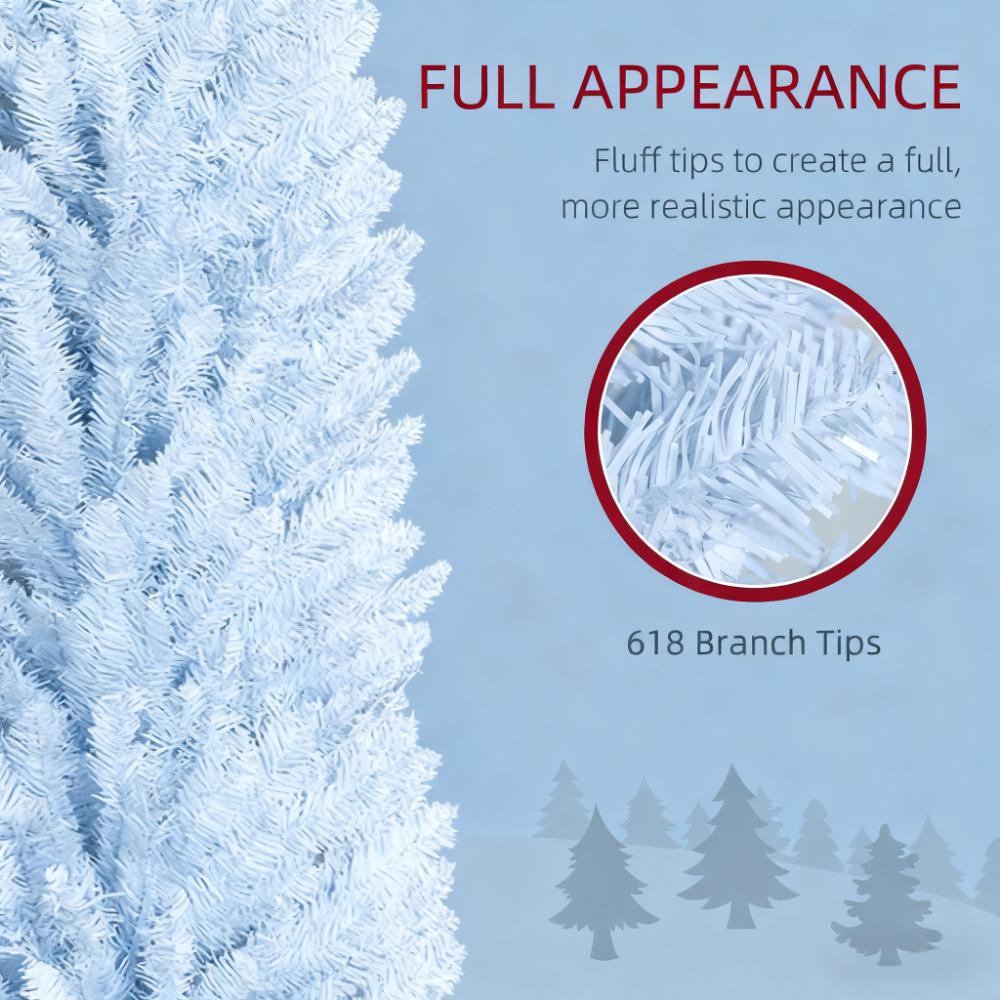 8ft Pencil Artificial Christmas Tree with Realistic Branches - White