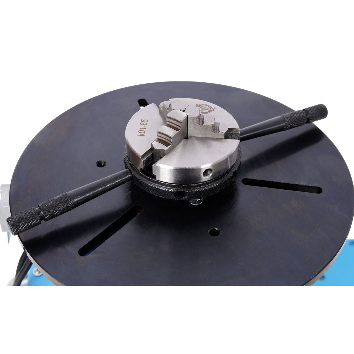 Portable Rotary Welding Positioner with 3 Jaw Lathe Chuck - Blue