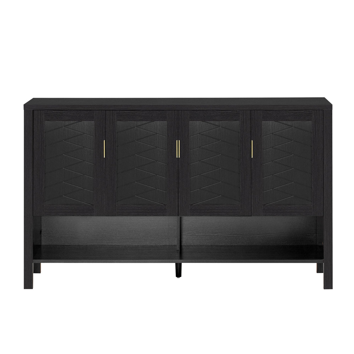 55.1" Storage Sideboard with 4 Doors - MDF, Black or Navy Blue