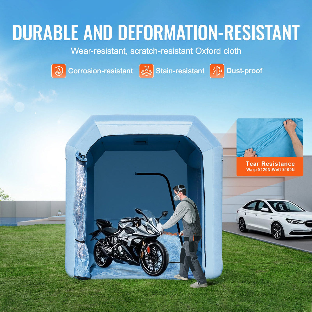 Inflatable Paint Booth with Blower and Air Filter System - Gray