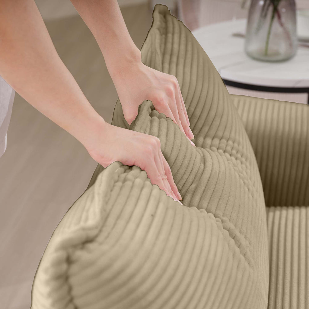 Modern Upholstered Deep Seating Loveseat with 4 Pillows - Multiple Colors