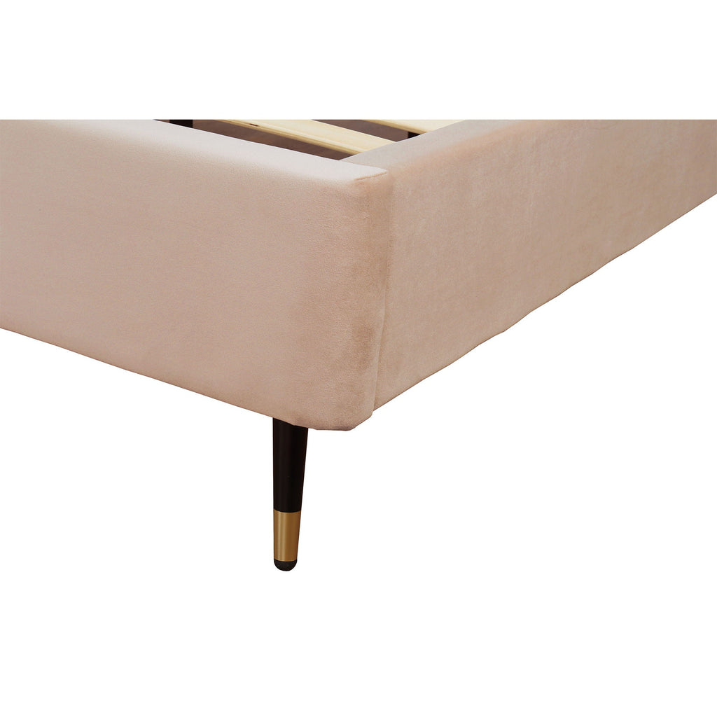 Upholstered Bed with Headboard and Slats - Multiple Colors
