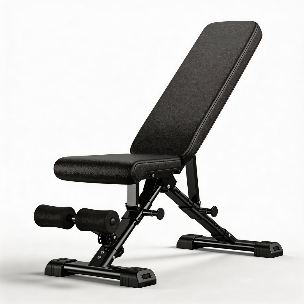 Adjustable Weight Bench with Resistance Bands - Steel Frame
