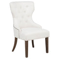 Baney Fabric Upholstered Dining Side Chair Cream and Dark Oak