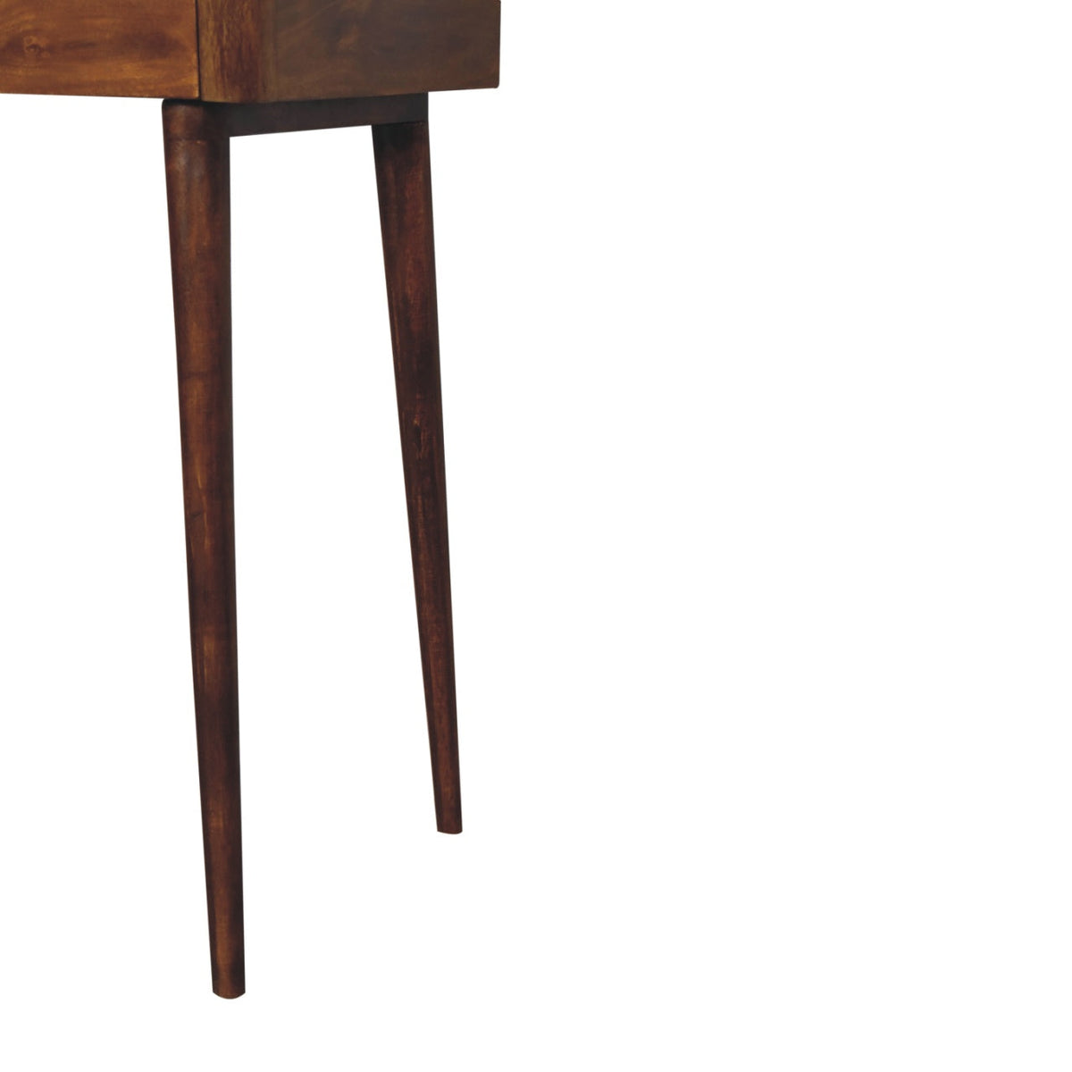 Elevated Chestnut Console Table with 2 Drawers and Nordic Legs - Chestnut