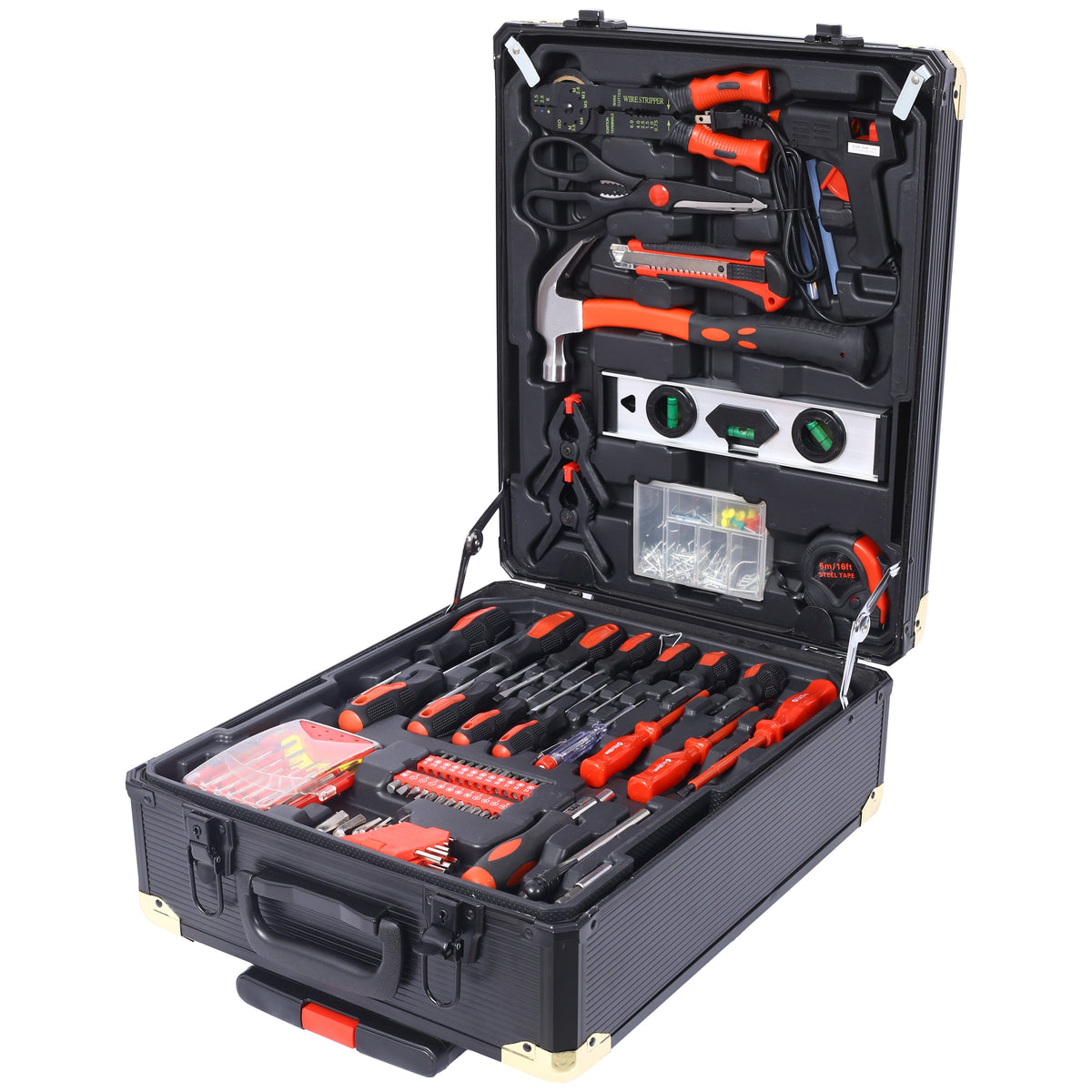 969pcs Home Repair Tool Set Kit with 4-Drawer Storage Case - Black