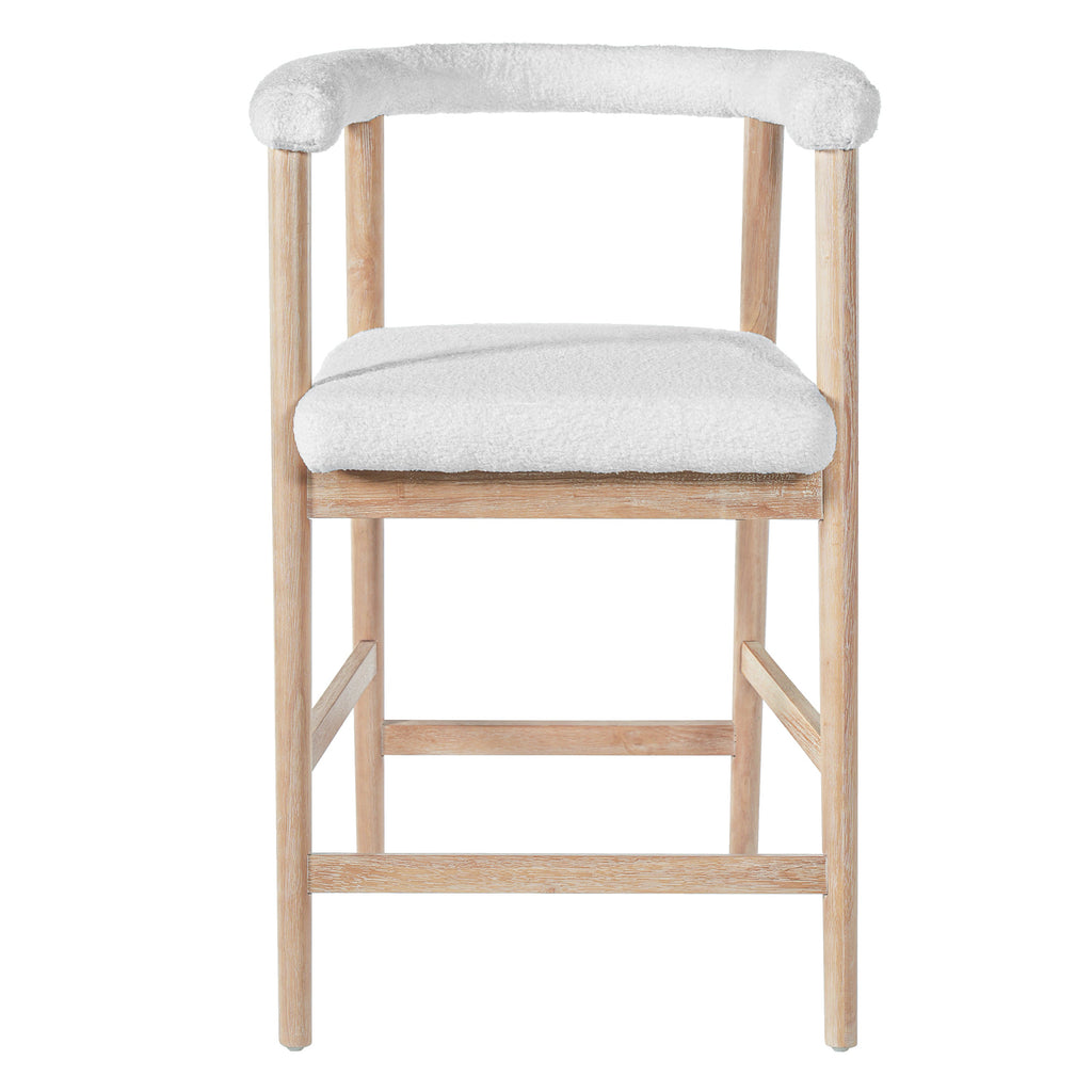 Natural 25" Seat Height Bar Stools with Back, Set of 2