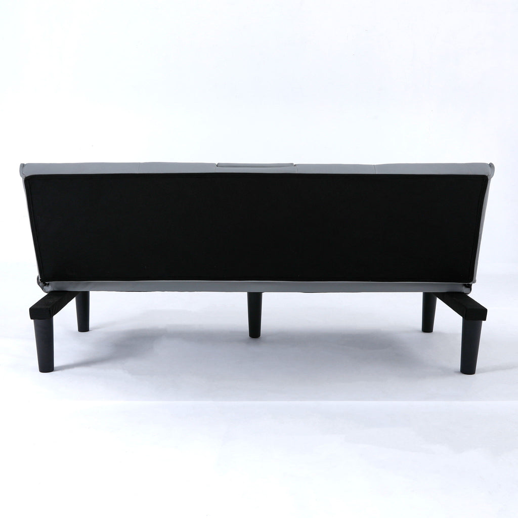 Foldable Sofa Bed with Cup Holder and Solid Wood Frame - Multiple Colors