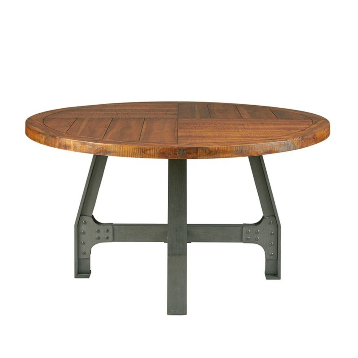 Round Dining / Gathering Table with Adjustable Height - Walnut