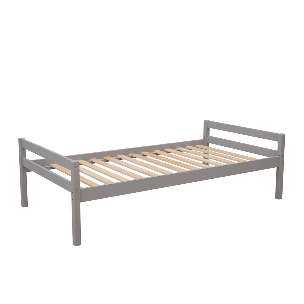 Storage Loft Bed with Stand Alone Bed and Desk - Twin Size