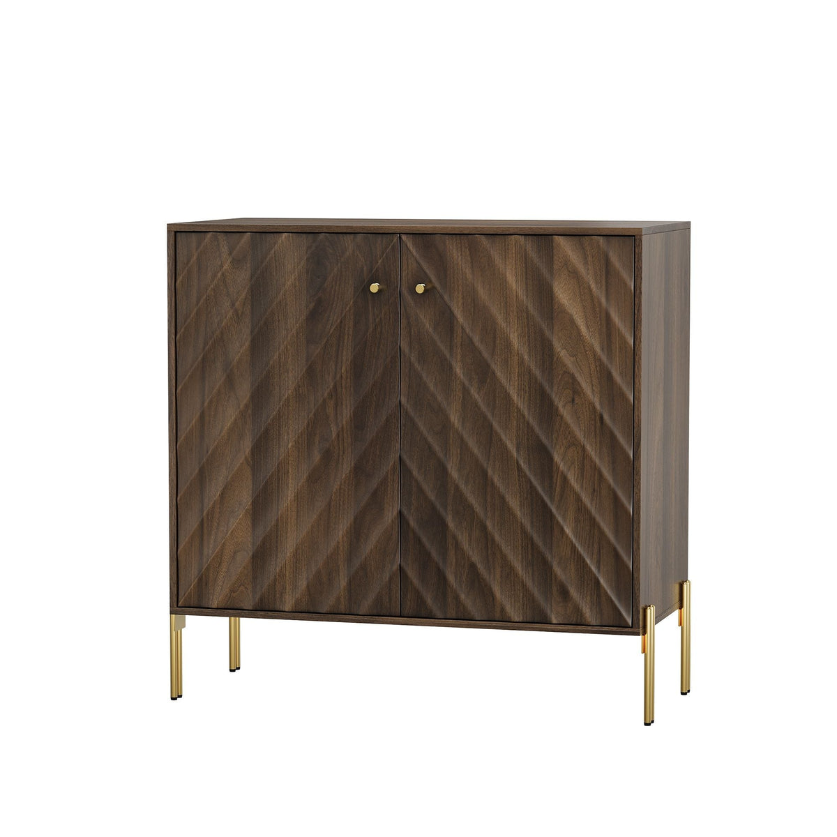 Walnut Sideboard Buffet with Storage for Living Room - Mid-Century Modern Design