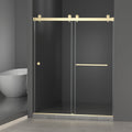 Frameless Shower Door with Double Sliding Design - Brushed Finish