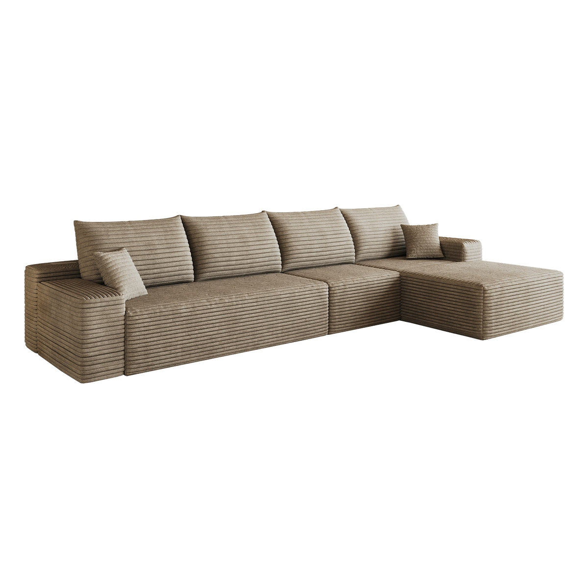 134" Cloud Sectional Couch with L-Shaped Chaise - Camel Corduroy