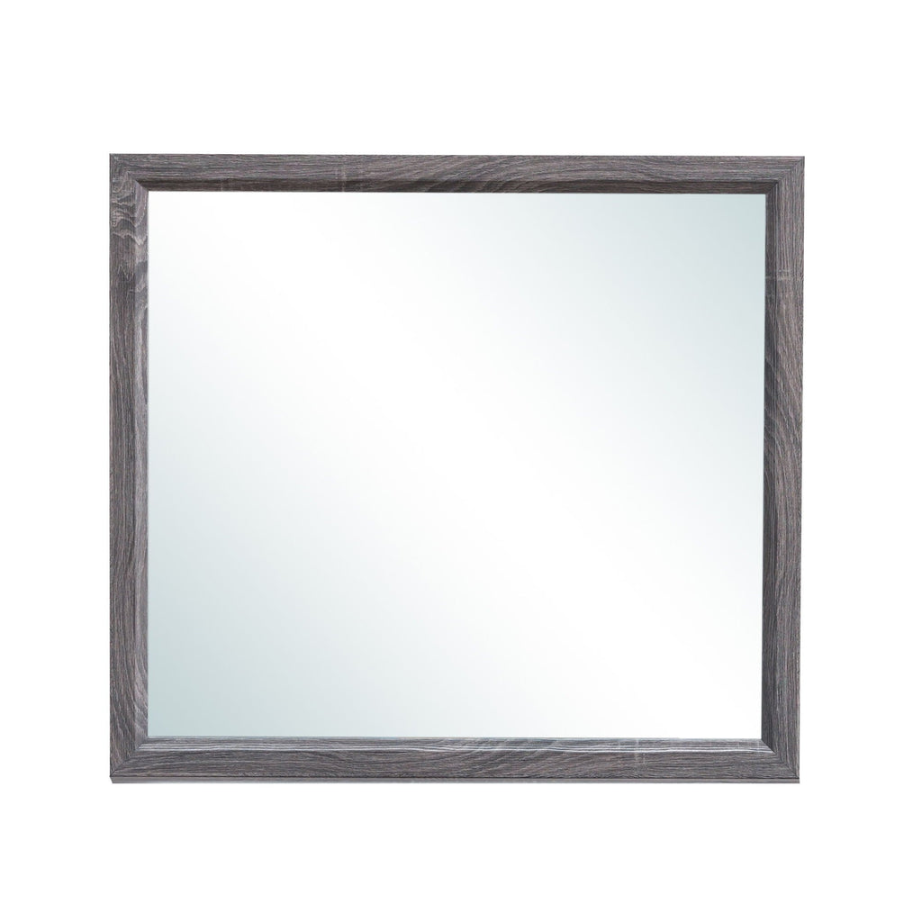 Mirage Mirror with Wood Trim - Dark Gray or White