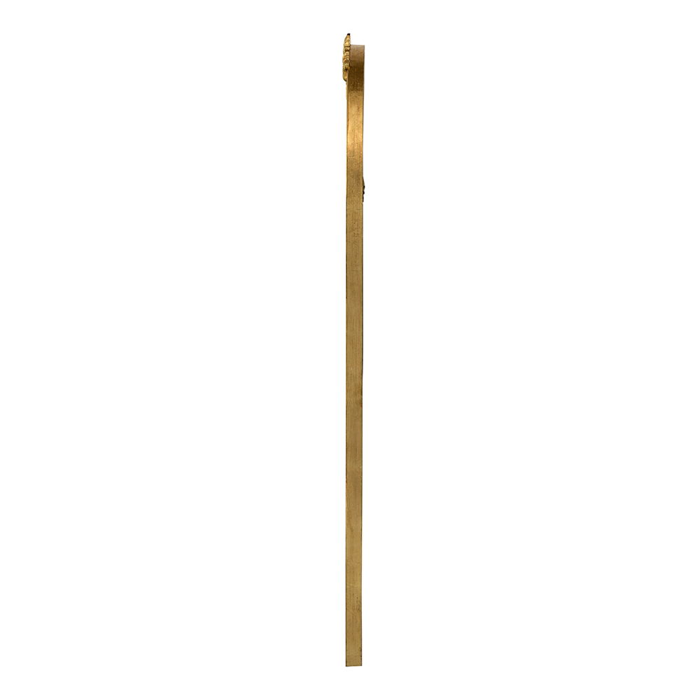 Gold Arched Floor Mirror with Wood Frame - Full Body