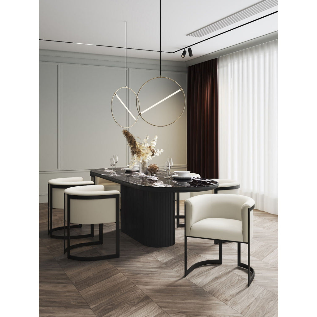Corso Dining Chair with Modern Metal Frame - Available in Beige, Light Brown, Dark Gray