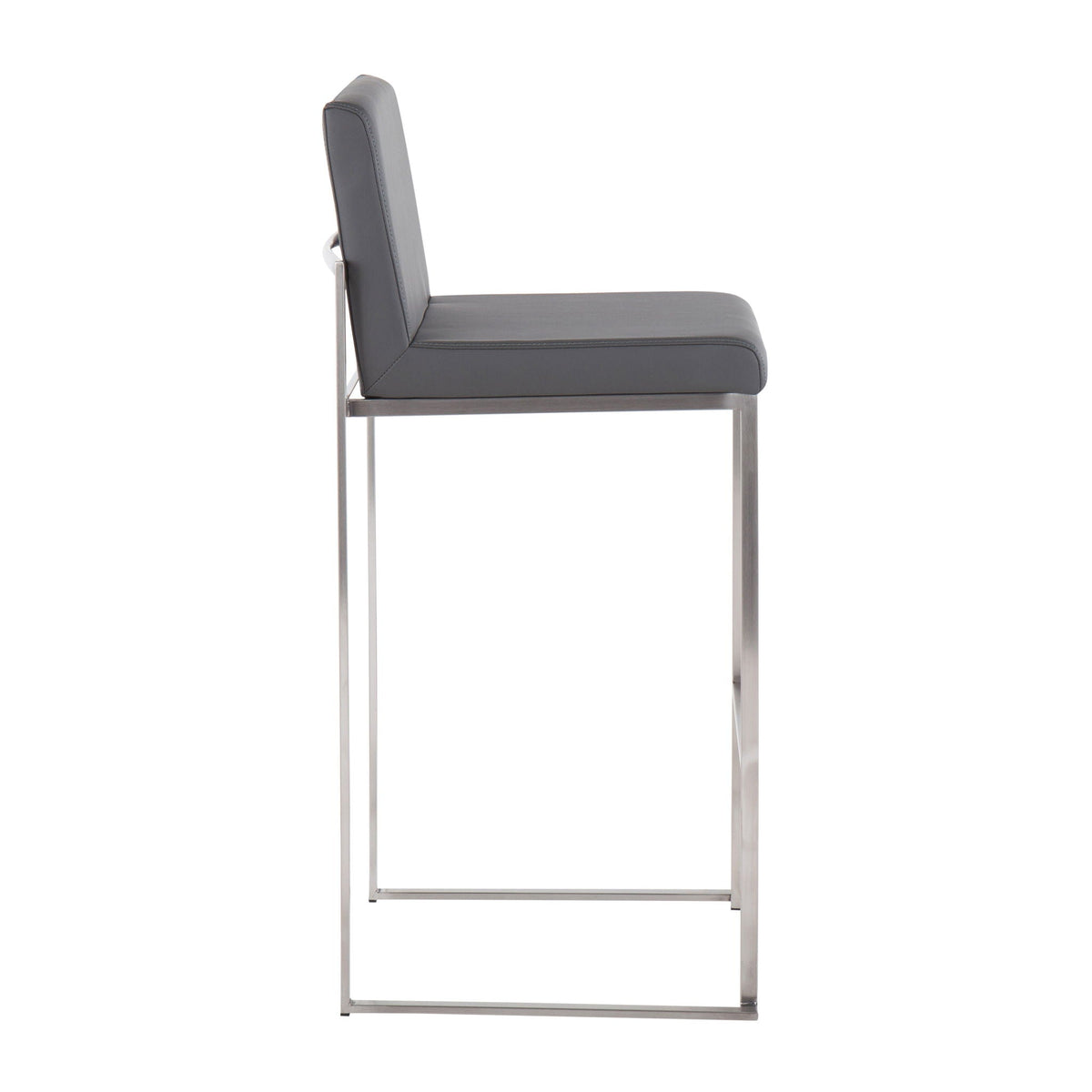 Contemporary High Back Barstool Set with Upholstered Seat – Multiple Colors