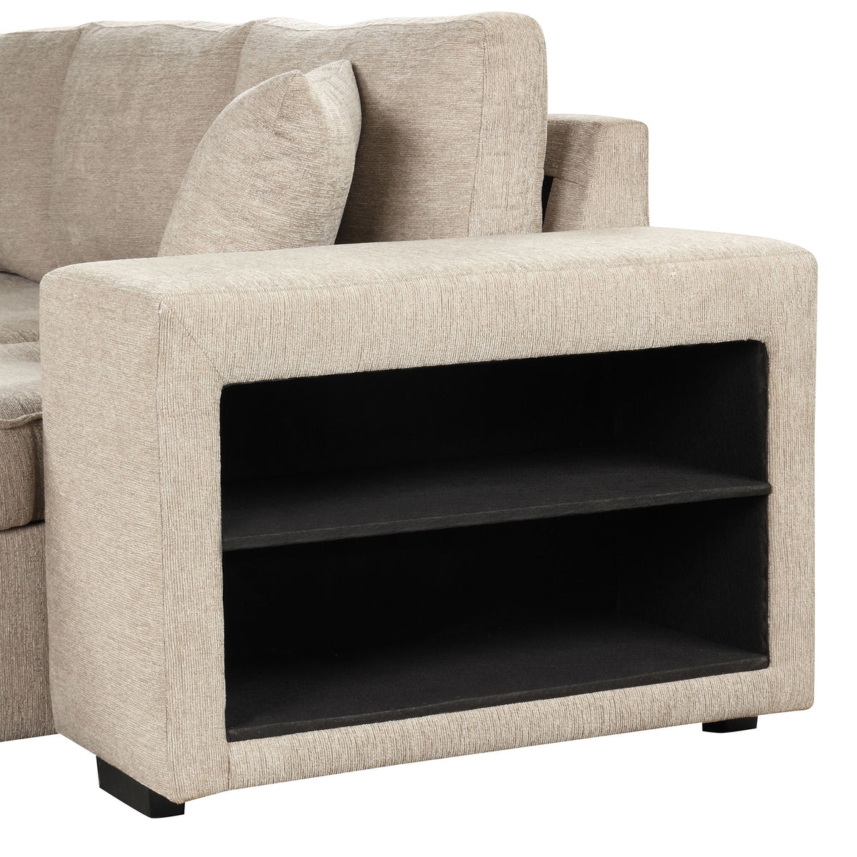 Reversible L-Shape Sleeper Sectional Sofa with Storage Chaise and 2 Stools - Multiple Colors