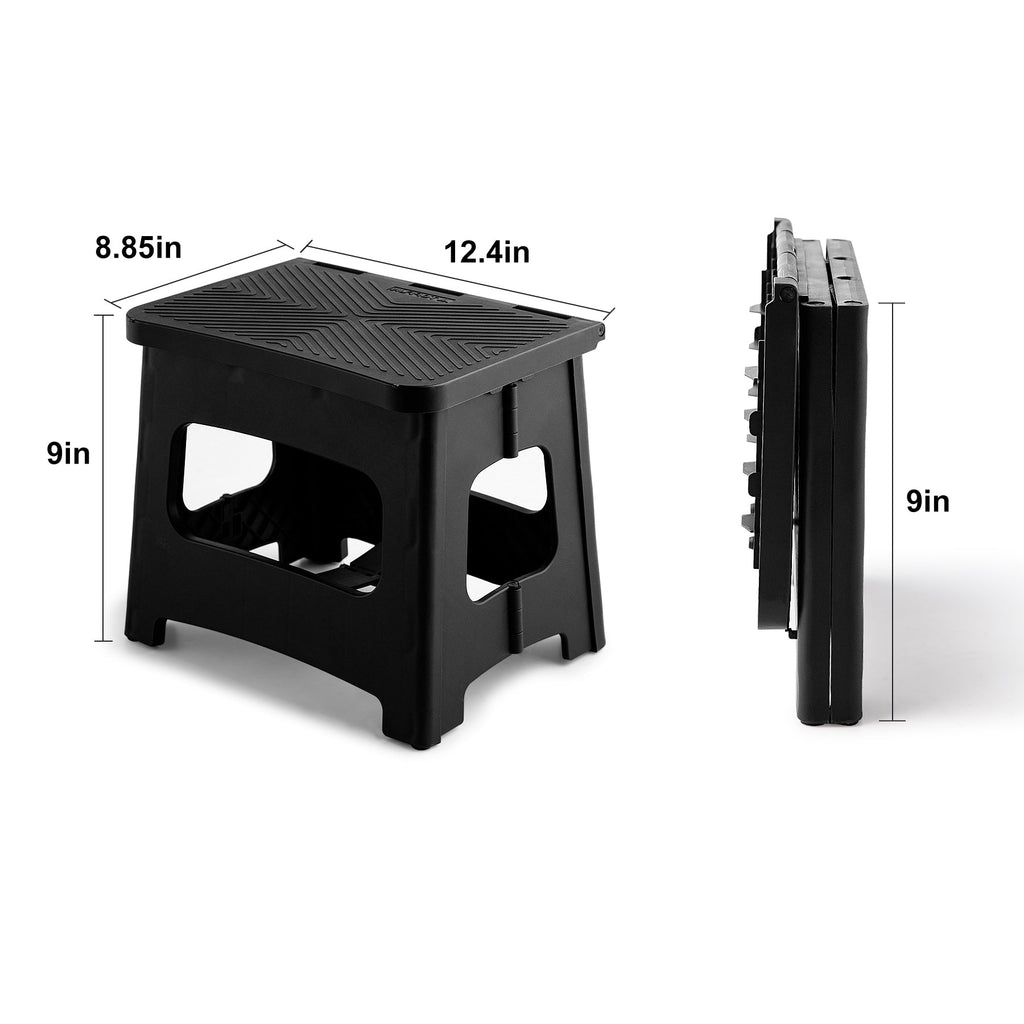 9in Folding Step Stool with Non-Slip Surface - Polypropylene