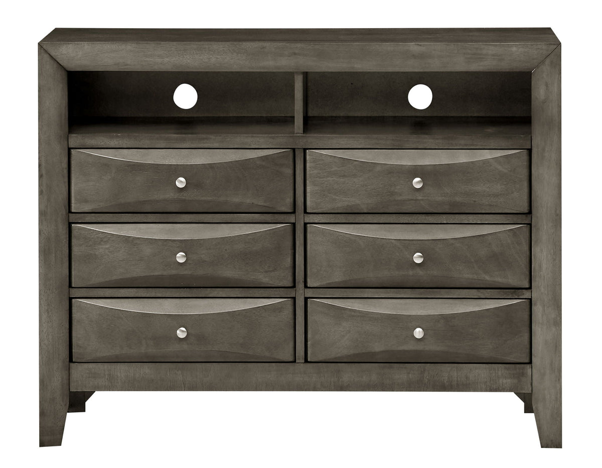 Media Chest with Modern Beveled Drawer Fronts - Multiple Colors