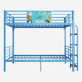 Blue Convertible Twin Bunk Bed with Full Length Guardrail & Ladder