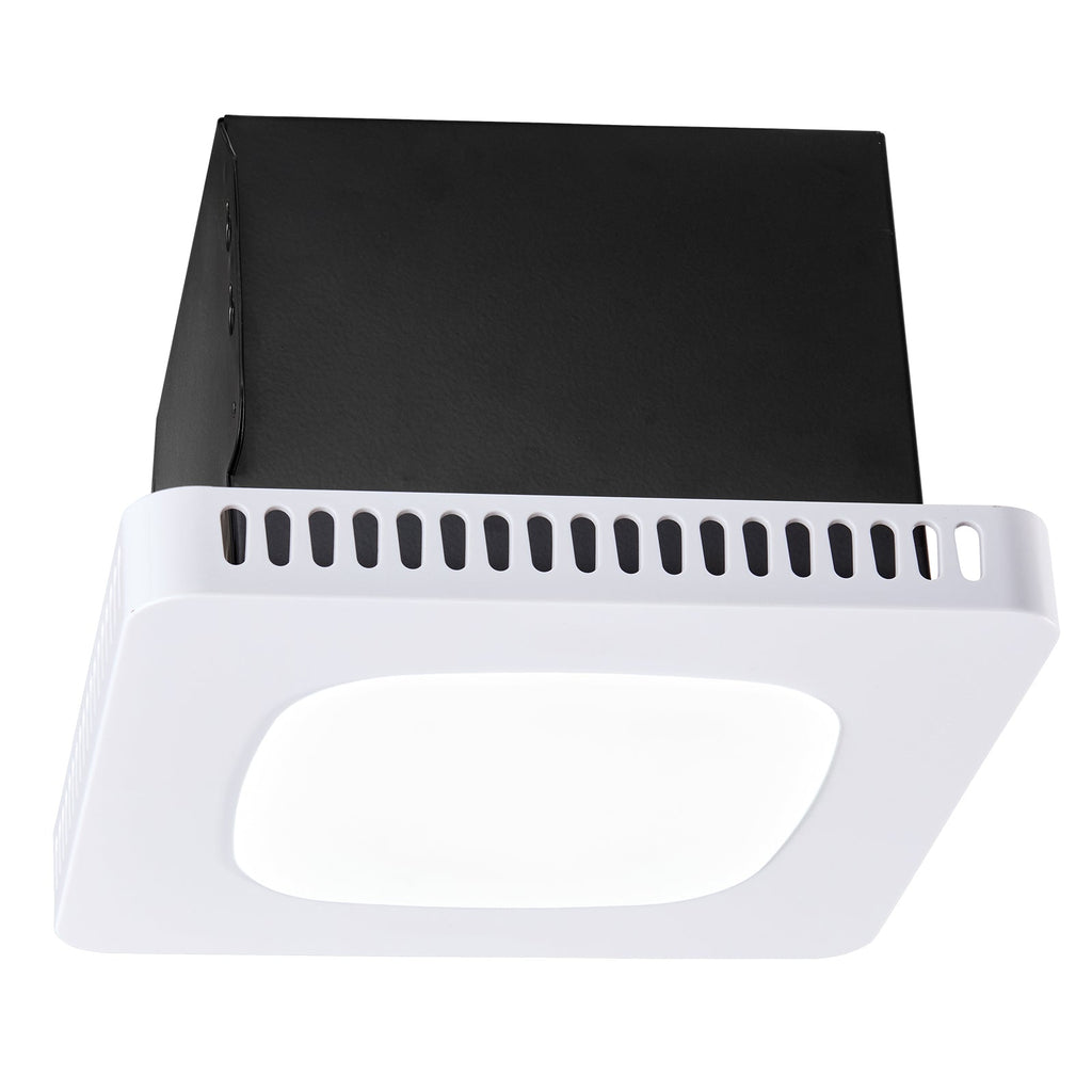 Bathroom Exhaust Fan with LED Light and Adjustable Color Temperatures - White