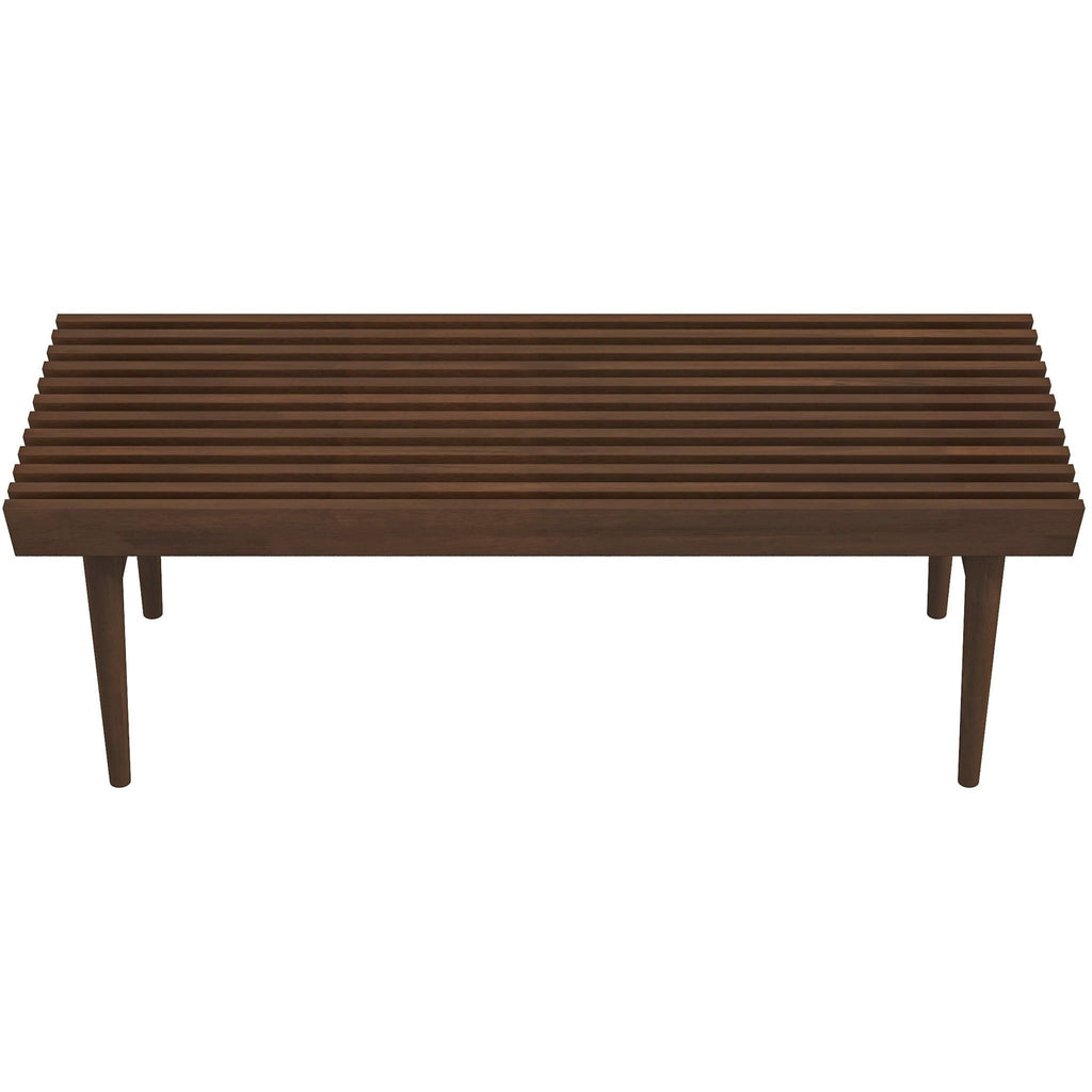 Dark Brown Wood Accent Bench with Solid Wood Frame - Mia