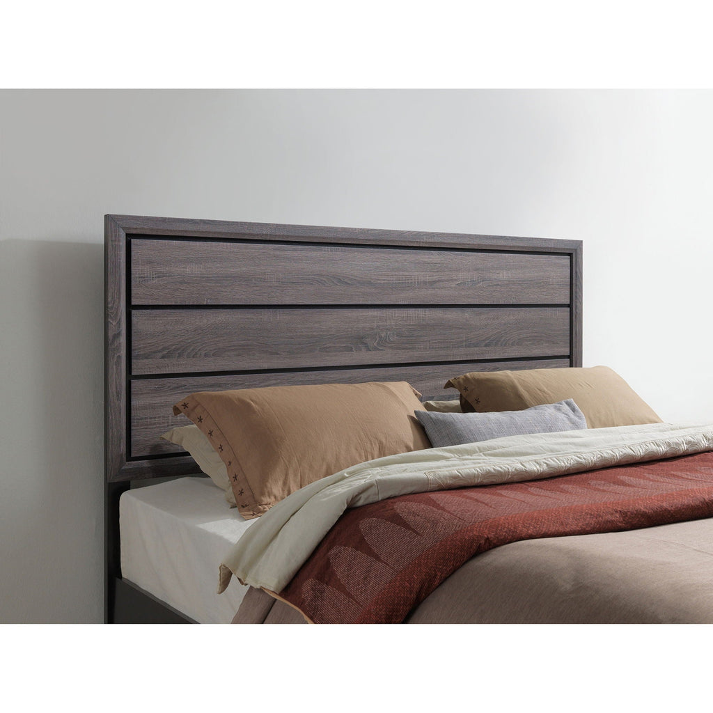 Mirage Panel Bed with Contemporary Headboard - Available in Dark Gray or White