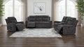 Kennett 3-piece Chenille Power Reclining Sofa Set Dark Grey