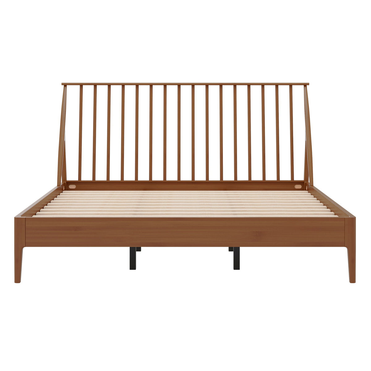 Bohemian Platform Bed with Tall Headboard - Dark Brown or Black