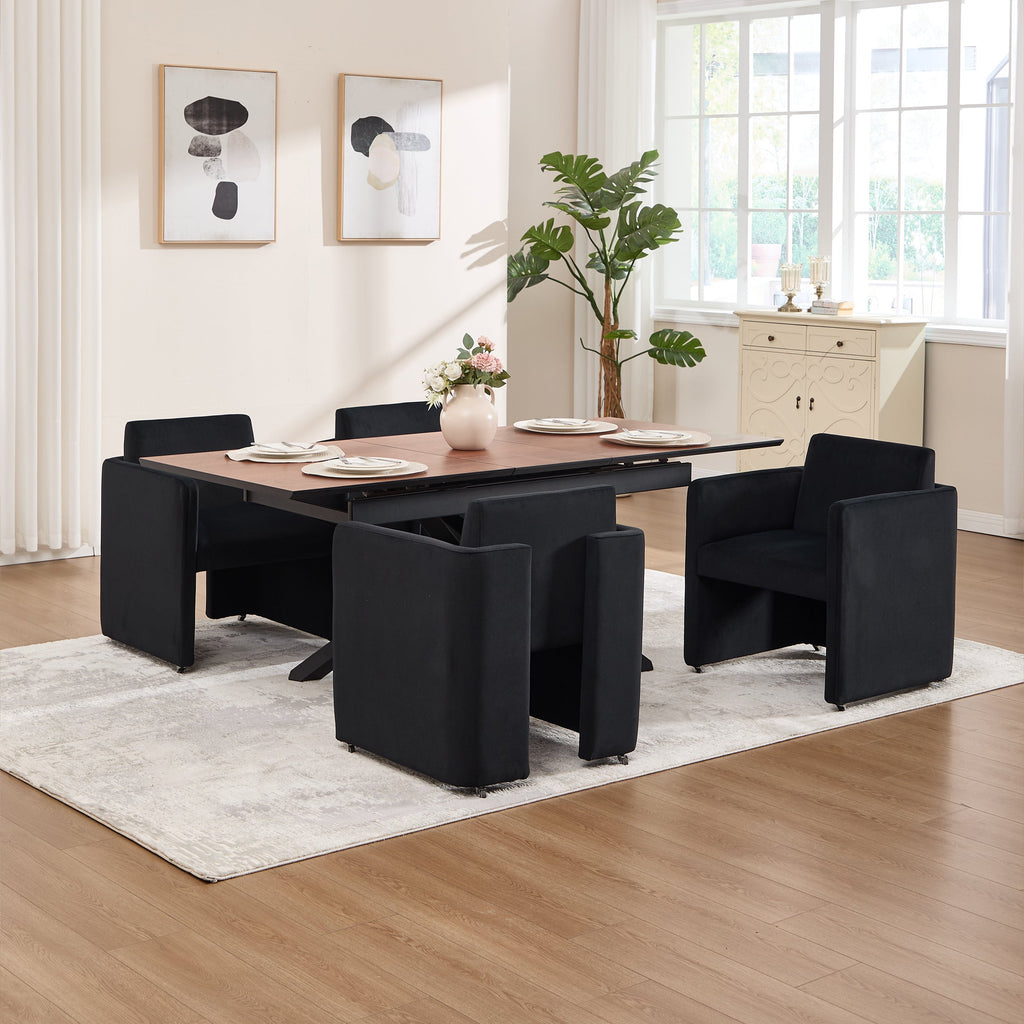 Modern Barrel Dining Chair with Velvet Upholstery - Gray