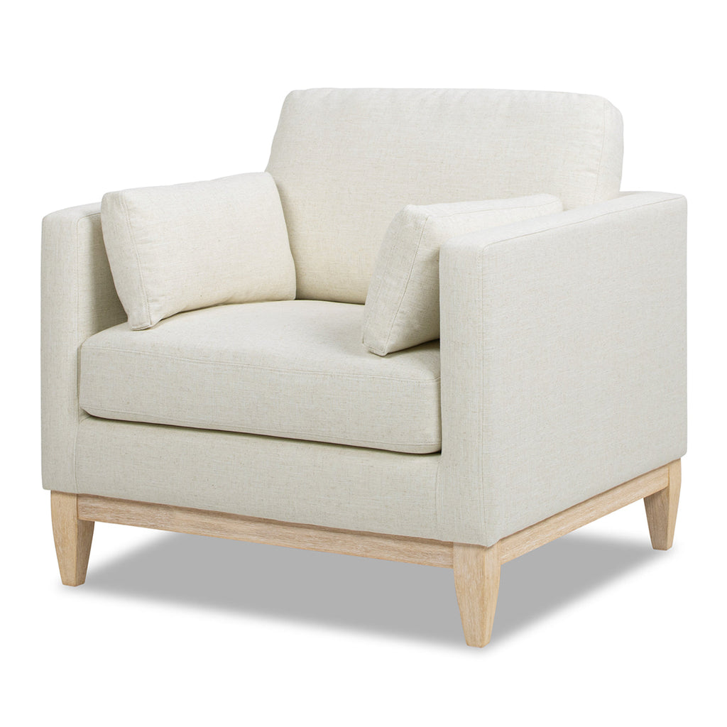 Modern Farmhouse Arm Chair with Removable Cushions - Flax