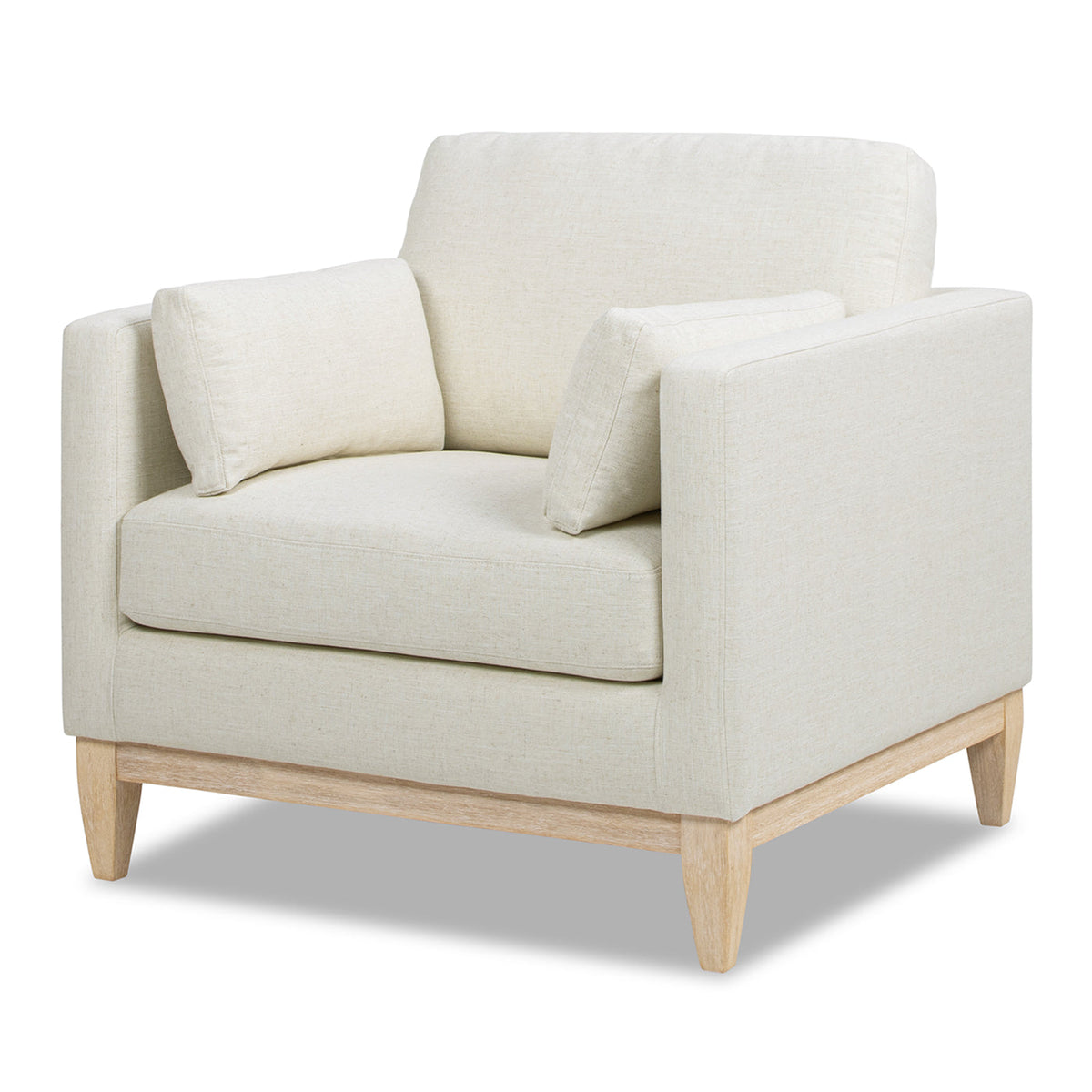 Modern Farmhouse Arm Chair with Removable Cushions - Flax