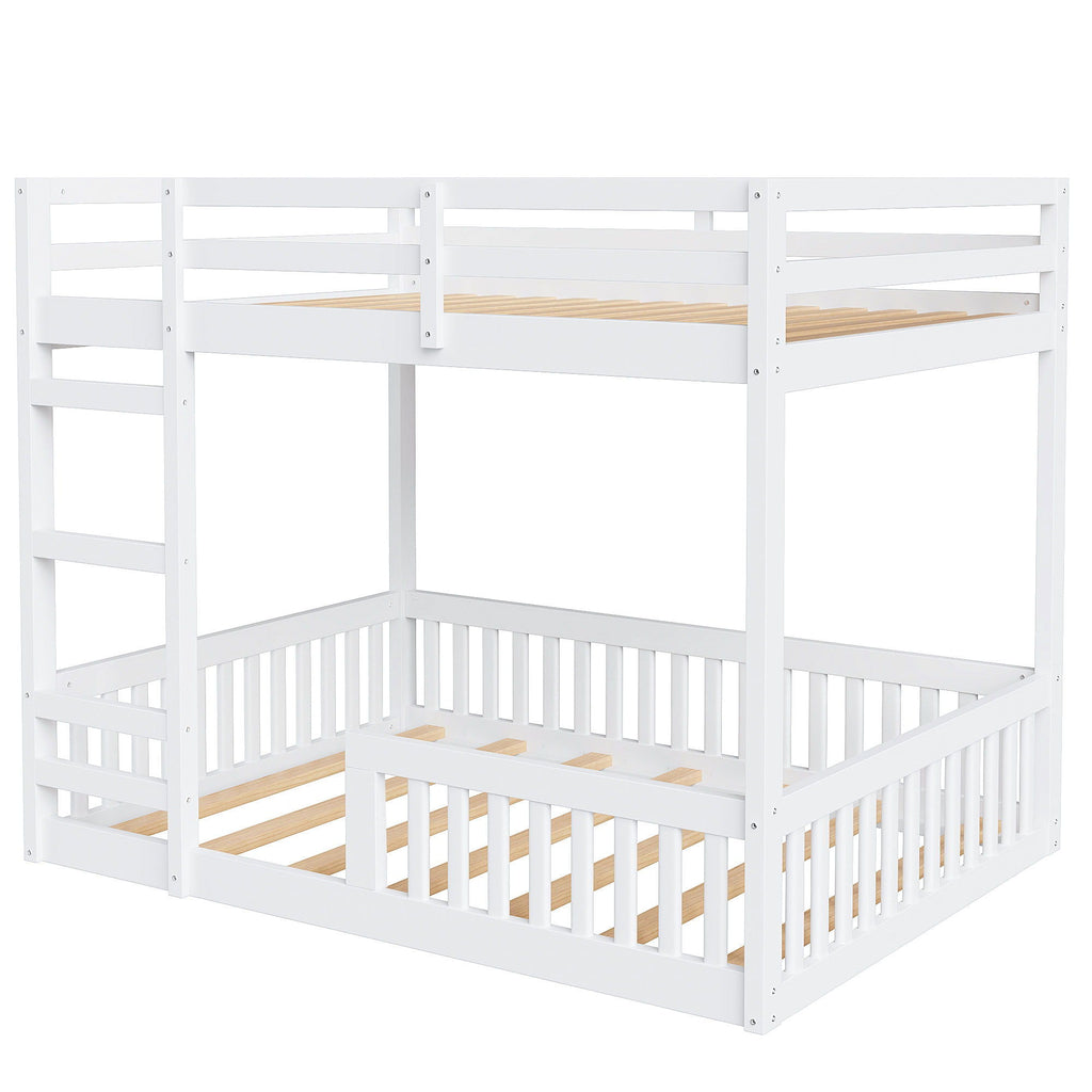 Stylish Bunk Bed With Ladder And Guardrails