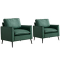 Nordic Retro Light Luxury Upholstered Sofa Chair Set of 2 with Cushions - Multiple Colors